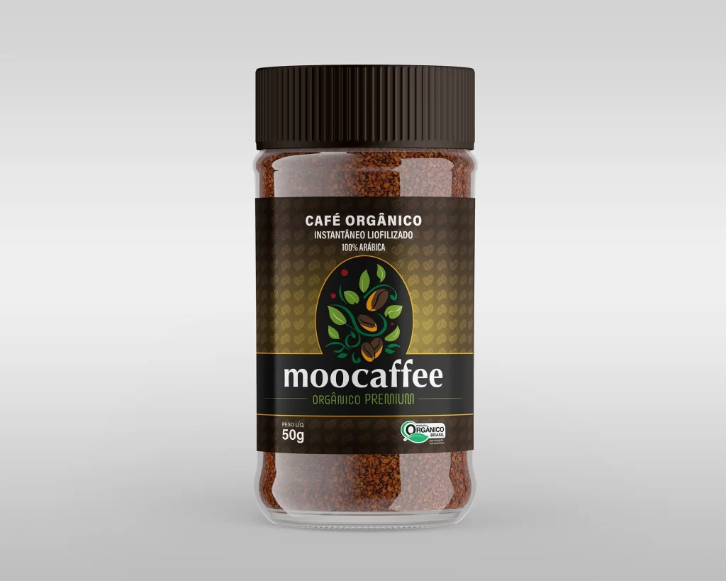 Embalagem 50g para o café orgânico premium da Moocaffee.